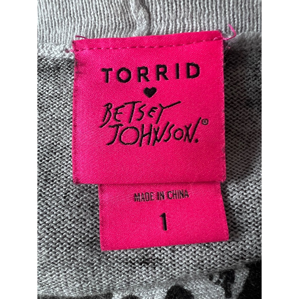 Torrid x Betsey Johnson Skull Crossbones Longline Cardigan Sweater Black Pink 1 - Picture 4 of 7